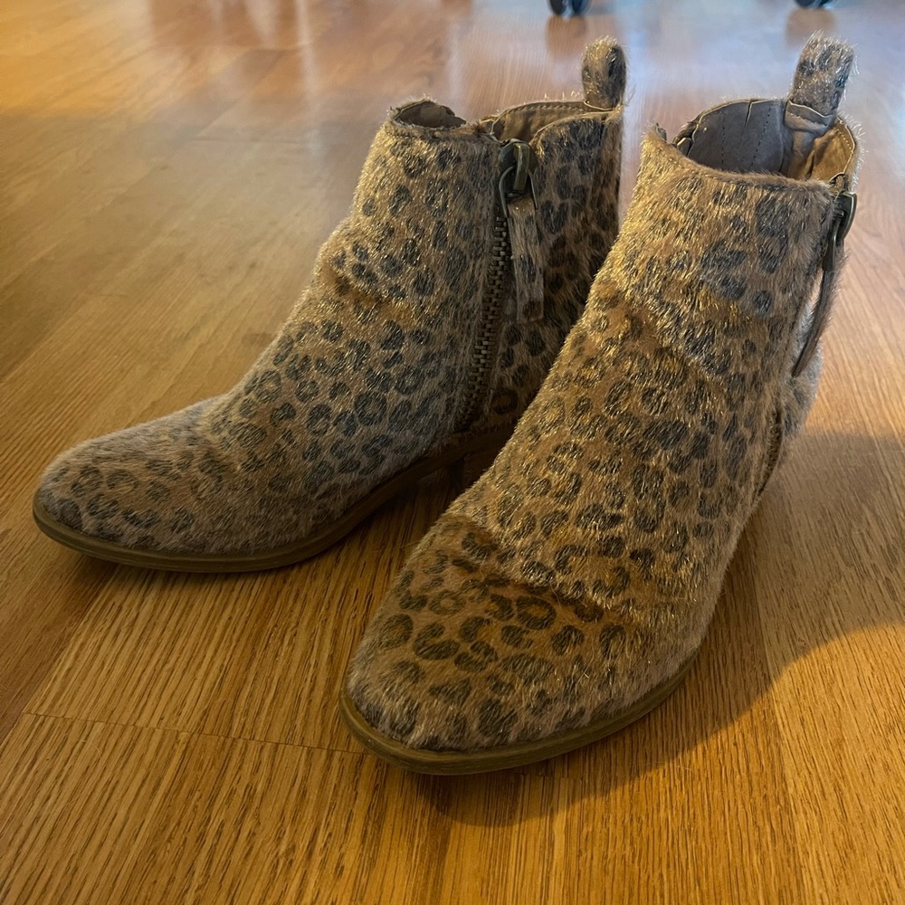 Cheetah print booties